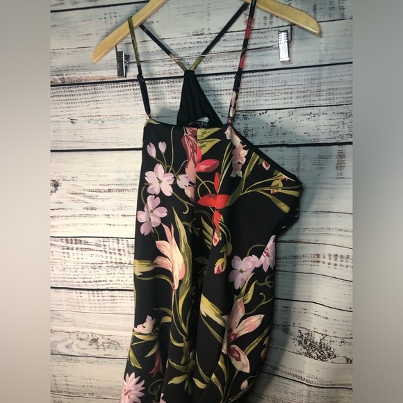 VENUS Black Asymmetrical Dress with Floral Accents 1X NWOT - Picture 13 of 14